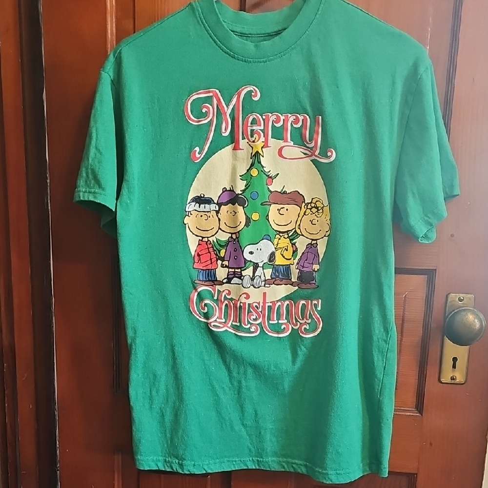 Peanuts Green Merry Christmas Kids T-Shirt